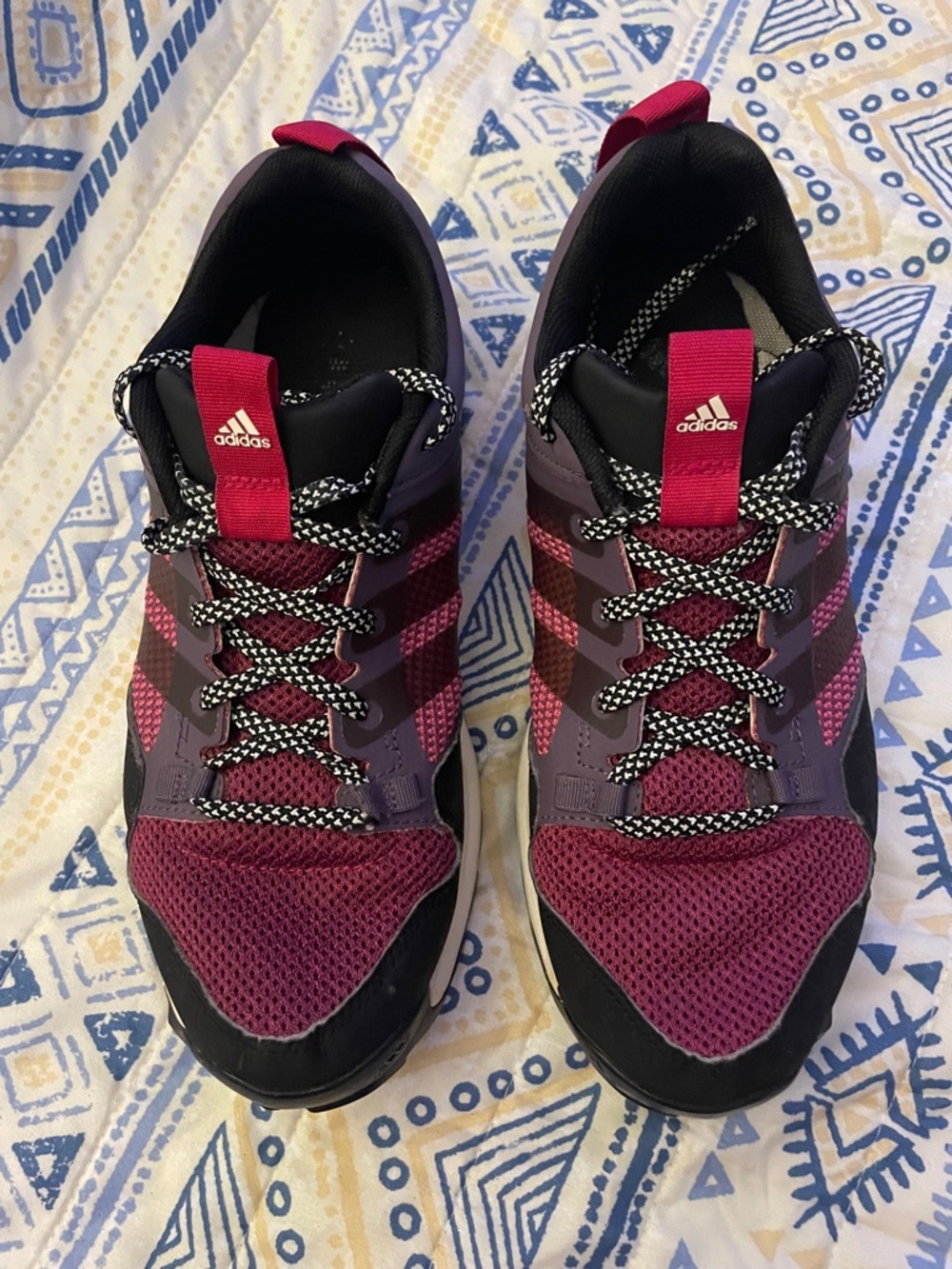 Adidas Pink and Purple Accents and Black Accents Trail Running Shoes Sz8.5
